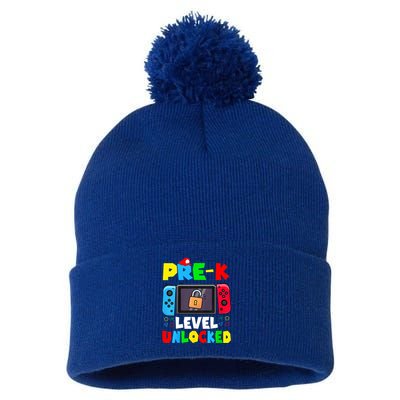 Prek Level Unlocked Video Game Back To School Pom Pom 12in Knit Beanie