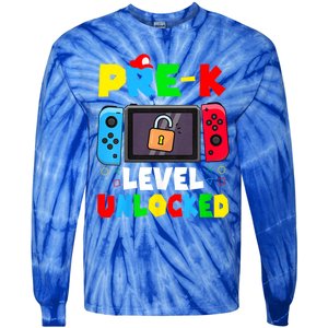 Prek Level Unlocked Video Game Back To School Tie-Dye Long Sleeve Shirt