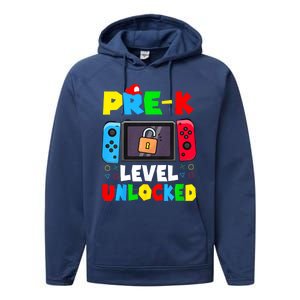 Prek Level Unlocked Video Game Back To School Performance Fleece Hoodie