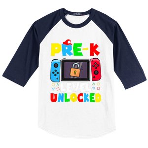 Prek Level Unlocked Video Game Back To School Baseball Sleeve Shirt