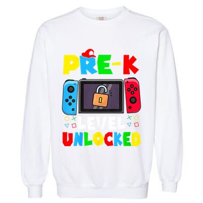 Prek Level Unlocked Video Game Back To School Garment-Dyed Sweatshirt