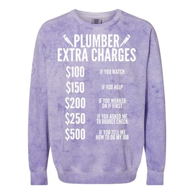 Plumber Extra Charges Colorblast Crewneck Sweatshirt