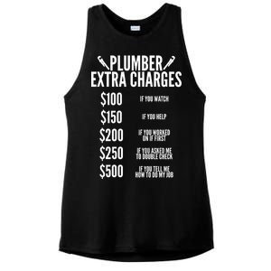 Plumber Extra Charges Ladies PosiCharge Tri-Blend Wicking Tank