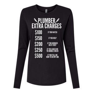 Plumber Extra Charges Womens Cotton Relaxed Long Sleeve T-Shirt