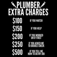 Plumber Extra Charges Apron