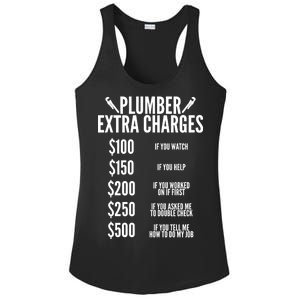 Plumber Extra Charges Ladies PosiCharge Competitor Racerback Tank