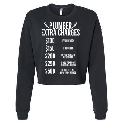 Plumber Extra Charges Cropped Pullover Crew