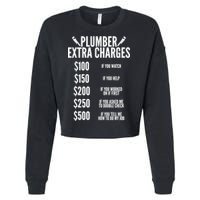 Plumber Extra Charges Cropped Pullover Crew