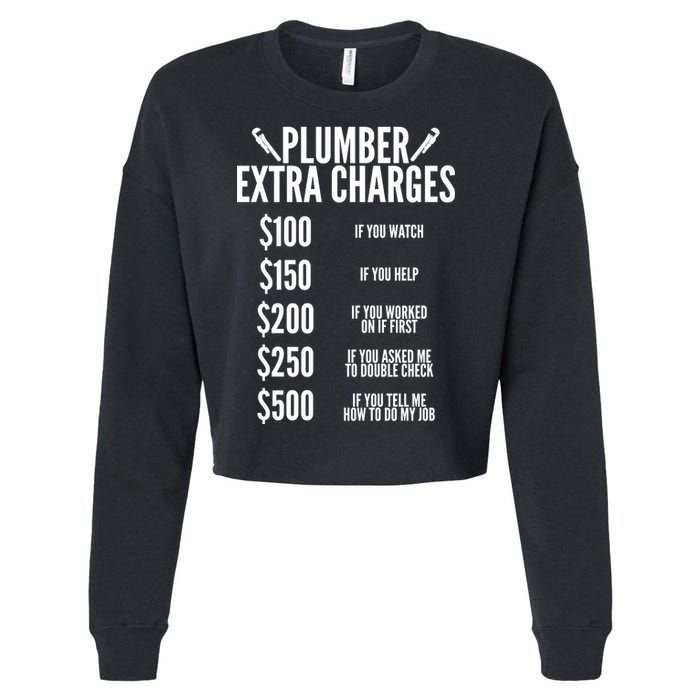 Plumber Extra Charges Cropped Pullover Crew