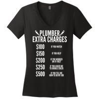 Plumber Extra Charges Women's V-Neck T-Shirt