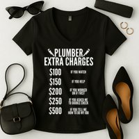 Plumber Extra Charges Women's V-Neck T-Shirt