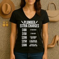 Plumber Extra Charges Women's V-Neck T-Shirt