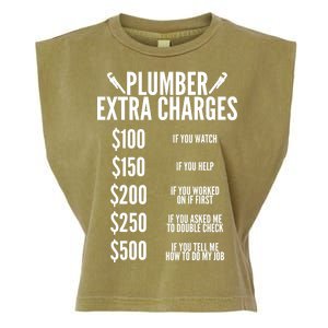 Plumber Extra Charges Garment-Dyed Women's Muscle Tee