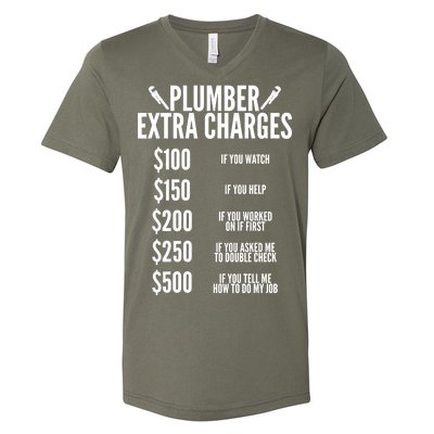 Plumber Extra Charges V-Neck T-Shirt