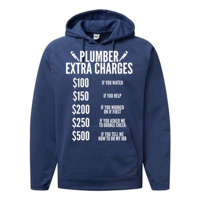 Plumber Extra Charges Performance Fleece Hoodie