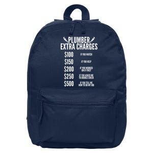 Plumber Extra Charges 16 in Basic Backpack