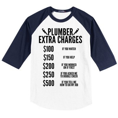 Plumber Extra Charges Baseball Sleeve Shirt