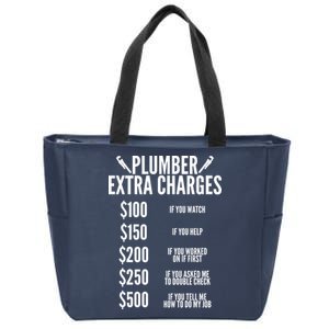 Plumber Extra Charges Zip Tote Bag