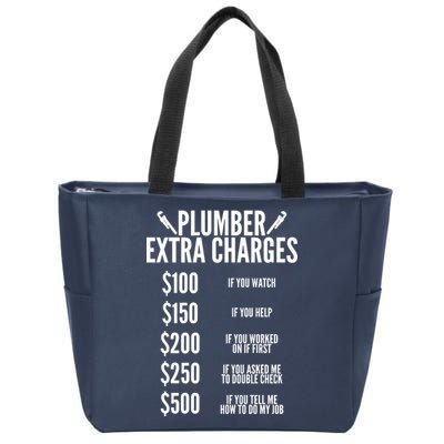 Plumber Extra Charges Zip Tote Bag