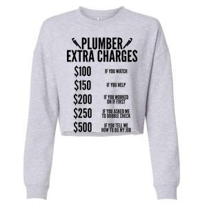 Plumber Extra Charges Cropped Pullover Crew