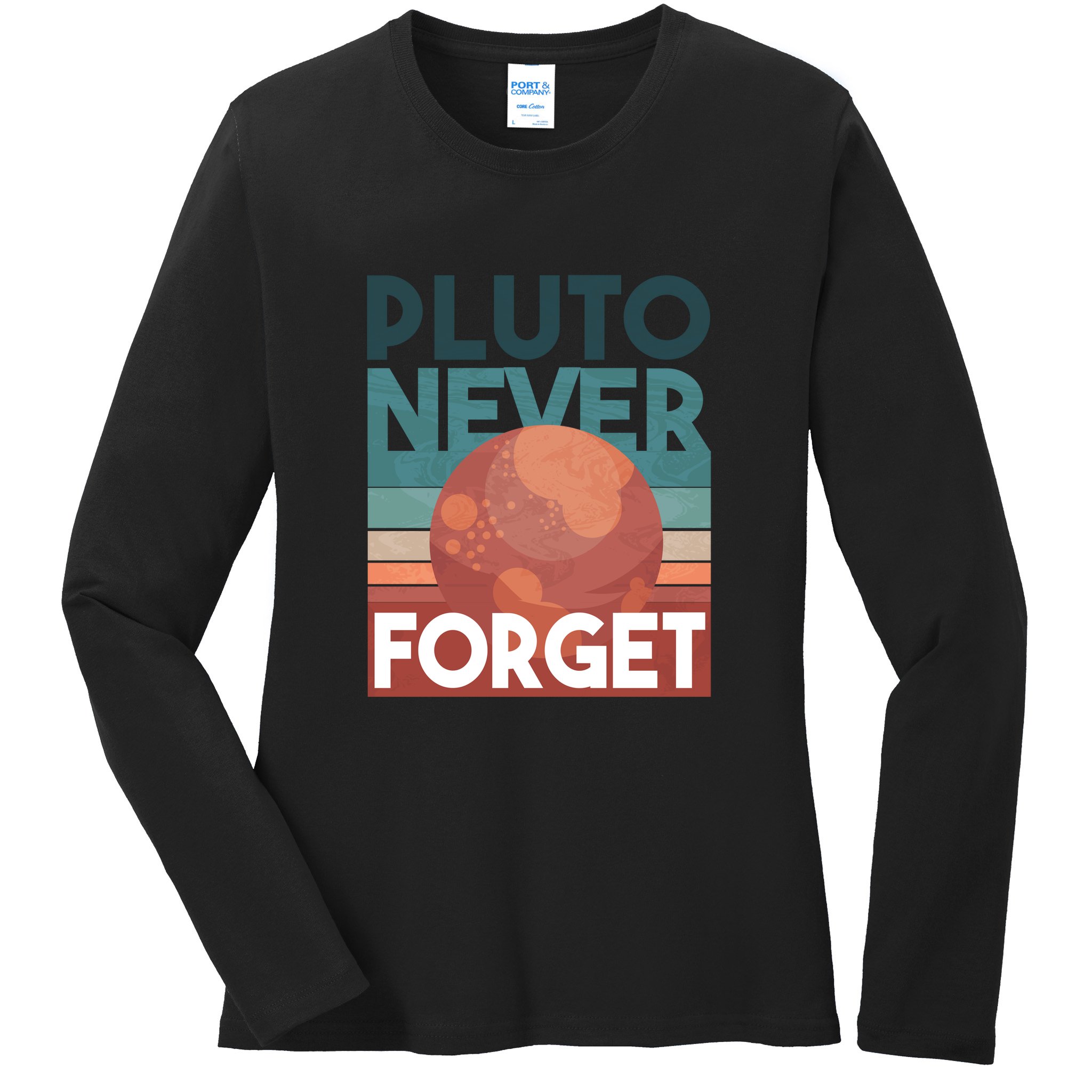 Pluto Never Forget Ladies Long Sleeve Shirt