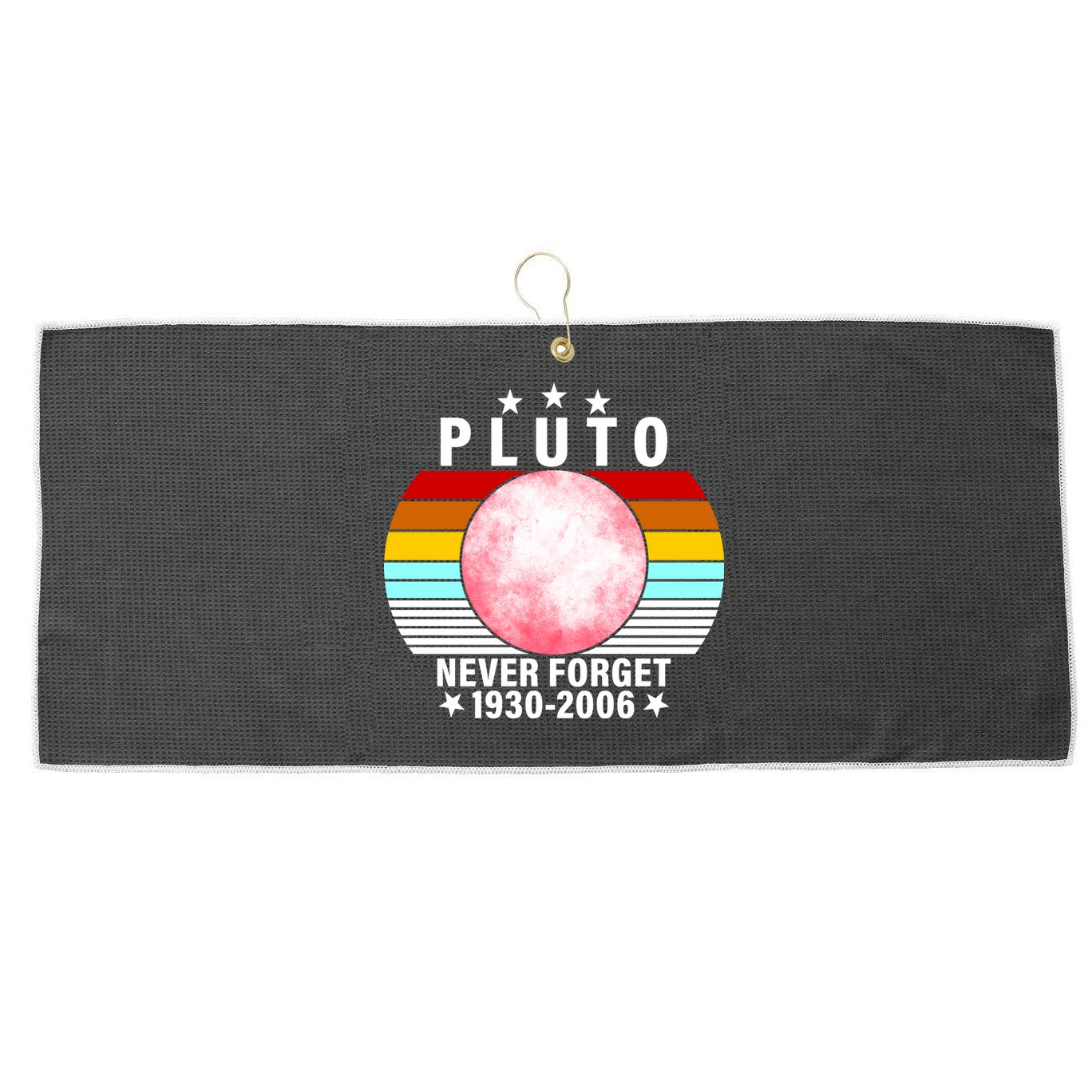 Pluto Never Forget 1930-2006 Large Microfiber Waffle Golf Towel