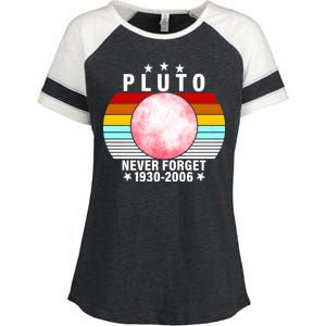 Pluto Never Forget 1930-2006 Enza Ladies Jersey Colorblock Tee