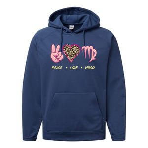 Peace Love Virgo Zodiac Sign Horoscope Gift Performance Fleece Hoodie