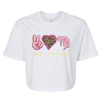 Peace Love Virgo Zodiac Sign Horoscope Gift Bella+Canvas Jersey Crop Tee