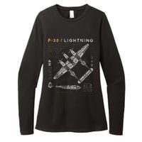 P38 Lightning Vintage P38 Fighter Aircraft Ww2 Aviation Womens CVC Long Sleeve Shirt