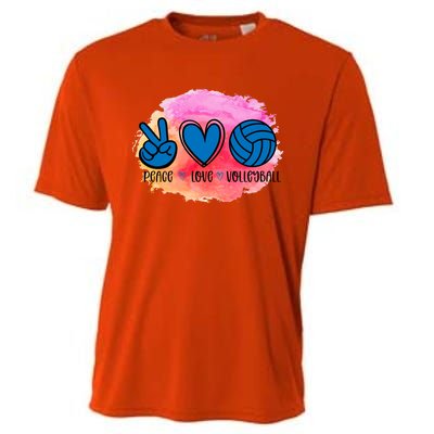 Peace Love Volleyball Cute Design Teen Girls Tween Cute Gift Cooling Performance Crew T-Shirt