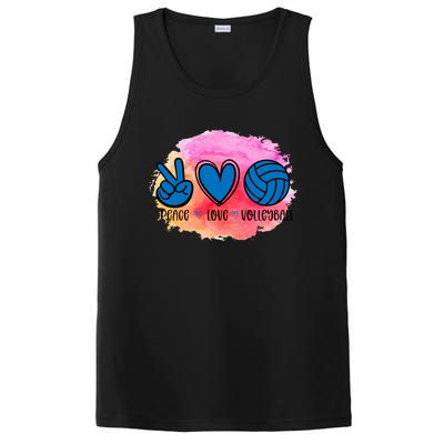 Peace Love Volleyball Cute Design Teen Girls Tween Cute Gift PosiCharge Competitor Tank