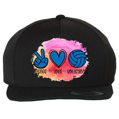 Peace Love Volleyball Cute Design Teen Girls Tween Cute Gift Wool Snapback Cap