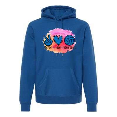 Peace Love Volleyball Cute Design Teen Girls Tween Cute Gift Premium Hoodie