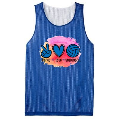 Peace Love Volleyball Cute Design Teen Girls Tween Cute Gift Mesh Reversible Basketball Jersey Tank