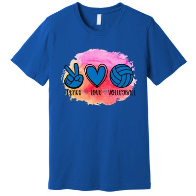 Peace Love Volleyball Cute Design Teen Girls Tween Cute Gift Premium T-Shirt