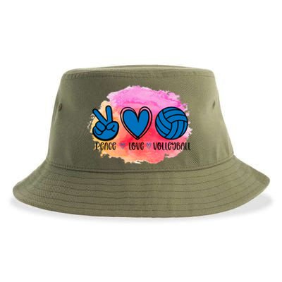 Peace Love Volleyball Cute Design Teen Girls Tween Cute Gift Sustainable Bucket Hat