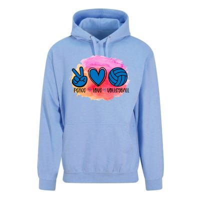 Peace Love Volleyball Cute Design Teen Girls Tween Cute Gift Unisex Surf Hoodie