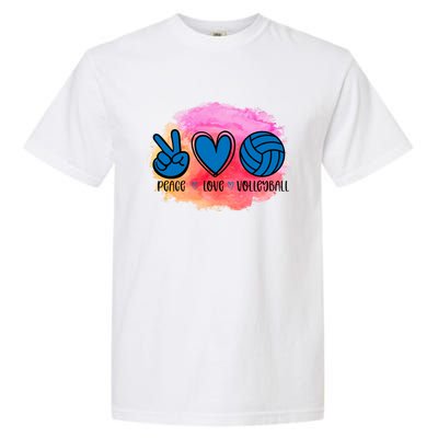 Peace Love Volleyball Cute Design Teen Girls Tween Cute Gift Garment-Dyed Heavyweight T-Shirt