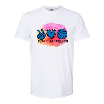 Peace Love Volleyball Cute Design Teen Girls Tween Cute Gift Softstyle CVC T-Shirt