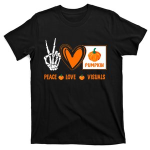 Peace Love Visuals Sped Teacher Pumpkin Skeleton Halloween T-Shirt