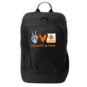 Peace Love Visuals Sped Teacher Pumpkin Skeleton Halloween City Backpack