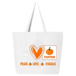 Peace Love Visuals Sped Teacher Pumpkin Skeleton Halloween 25L Jumbo Tote