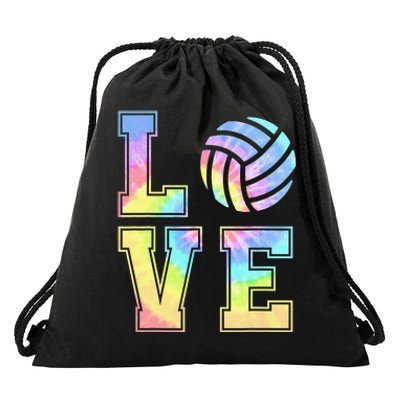 Peace Love Volleyball Tie Dye Cute Volleyball Lovers Drawstring Bag