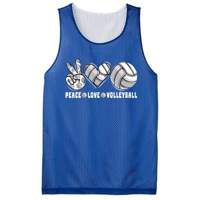 Peace Love Volleyball Funny Mommy Dad Son Daughter Gift Mesh Reversible Basketball Jersey Tank