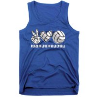 Peace Love Volleyball Funny Mommy Dad Son Daughter Gift Tank Top