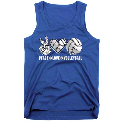 Peace Love Volleyball Funny Mommy Dad Son Daughter Gift Tank Top