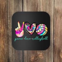 Peace Love Volleyball Player Tie Dye Style Women Teen Coaster