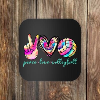 Peace Love Volleyball Player Tie Dye Style Women Teen Coaster