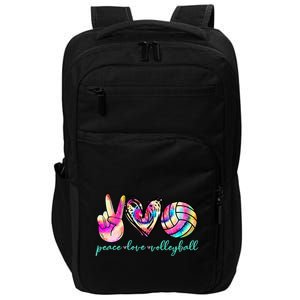 Peace Love Volleyball Player Tie Dye Style Women Teen Impact Tech Backpack